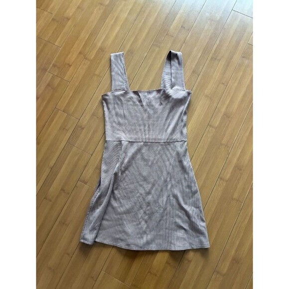 Reformation Jeans Taupe Tan Ribbed Mini Dress Women's Large - Picture 1 of 4